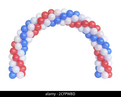 Bogen aus Ballons, Ballontor, Portal, 3d-Rendering Stockfoto