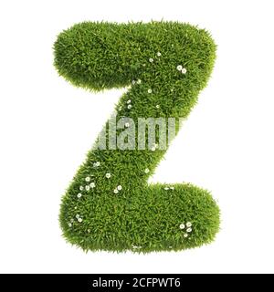 Grass Font 3d-Rendering Buchstabe Z Stockfoto
