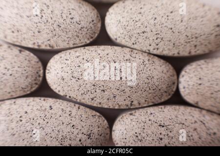 Makro einer Pille mit geringer Schärfentiefe Stockfoto