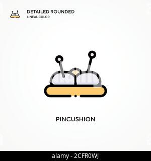 Pincushion-Vektor-Symbol. Moderne Vektorgrafik Konzepte. Einfach zu bearbeiten und anzupassen. Stock Vektor