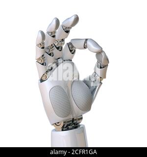 Robot Hand OK Zeichen 3d Rendering Stockfoto