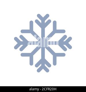 Einfache Schneeflocke Symbol in Linie Stil Design auf weißem Hintergrund. Für Weihnachtsschmuck und Ornamente. Stock Vektor