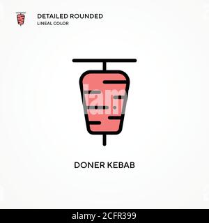 Symbol für Döner-Kebab-Vektor. Moderne Vektorgrafik Konzepte. Einfach zu bearbeiten und anzupassen. Stock Vektor