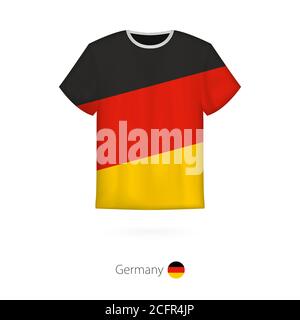 T-Shirt-Design mit Flagge von Deutschland. Vektorvorlage für T-Shirt. Stock Vektor