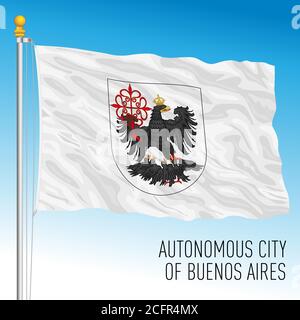 Buenos Aires autonome Stadt Argentinien Flagge, Vektor-Illustration Stock Vektor