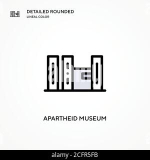 Vektor-Ikone des Apartheid-Museums. Moderne Vektorgrafik Konzepte. Einfach zu bearbeiten und anzupassen. Stock Vektor