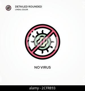 Kein Virus-Vektor-Symbol. Moderne Vektorgrafik Konzepte. Einfach zu bearbeiten und anzupassen. Stock Vektor