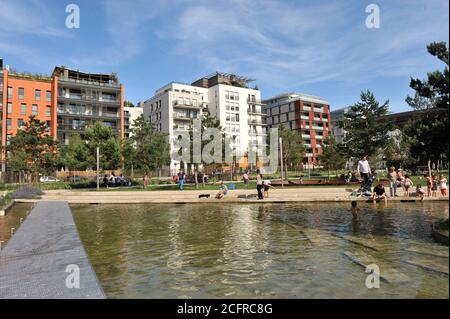 Lyon (Zentral-Ostfrankreich): Neubauten und Parc de la Buire zwischen Boulevard Vivier Merle und Place Bir-Hakeim in La Part-Dieu Stockfoto