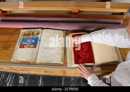 Lyon (Zentral-Ost-Frankreich): Prelle, eine in Familienbesitz befindliche Seidentextil-Fabrik Stockfoto