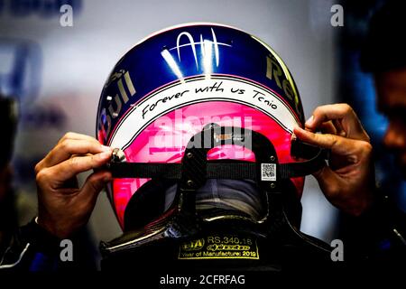 GASLY Pierre (Fra), Scuderia Toro Rosso Honda STR14, trägt einen speziellen Helm in Erinnerung an Anthoine Hubert, während 2019 Formel 1 FIA Weltmeisterschaft, Italien Grand Prix, in Monza vom 5. Bis 9. september - Foto Florent Gooden / DPPI Kredit: LM/DPPI/DPPI/Florent Gooden/Alamy Live News Stockfoto
