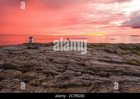 Horssten (auch Hårsten genannt), ist eine Insel mit einem Leuchtturm in den verlassenen Teilen des Stockholmer Archipels in der Ostsee. Stockfoto