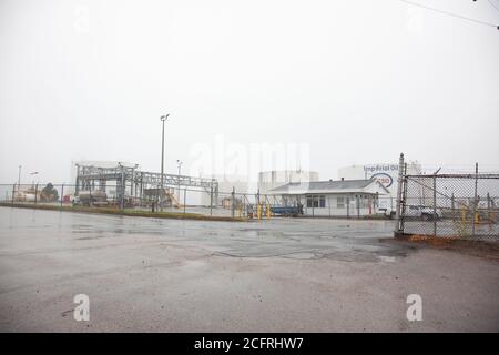 18. August 2020 - Sydney, Cape Breton, Kanada: Eingang zum Esso Imperial Oil Plant Terminal in der George Street in Sydney Stockfoto