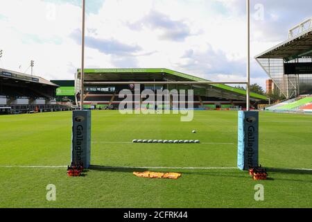 Ein allgemeiner Blick in das Welford Road Stadium während der englischen championship Gallagher Premiership Rugby Union Spiel zwischen Leicester Tigers und Angebot S Stockfoto