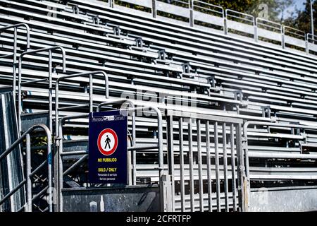 Leere Tribünen, Gradins, während des Formel 1 Gran Premio Heineken D'italia 2020, 2020 Grand Prix von Italien, vom 4. Bis 6. September 2020 auf dem Autod Stockfoto