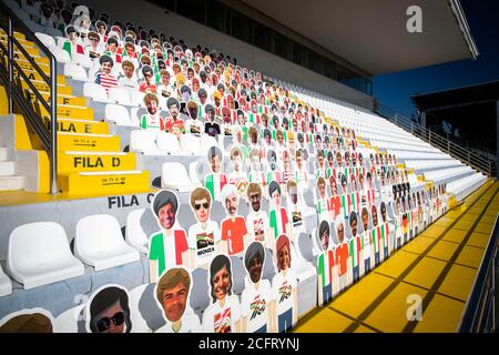 Leere Tribünen, Gradins, mit gefälschten Zuschauern, Fans während des Formel 1 Gran Premio Heineken D'italia 2020, 2020 Grand Prix von Italien, ab Septembe Stockfoto