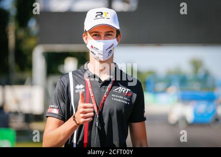 Pourchaire Theo (Fra), ART Grand Prix, Dallara F3 2019, Portrait, Ambiente während des Formel 1 Gran Premio Heineken D'italia 2020, 2020 Italian Grand Stockfoto