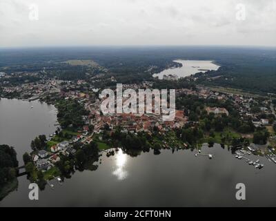 Luftaufnahme der Stadt Fürstenberg an der Havel Stockfoto