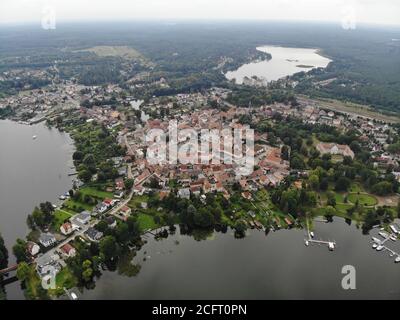 Luftaufnahme der Stadt Fürstenberg an der Havel Stockfoto