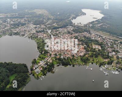 Luftaufnahme der Stadt Fürstenberg an der Havel Stockfoto