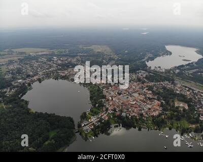 Luftaufnahme der Stadt Fürstenberg an der Havel Stockfoto