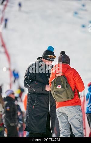 Craigleith Ski Club, Skirennen. Stockfoto