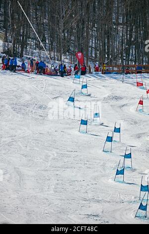 Craigleith Ski Club, Skirennen. Stockfoto