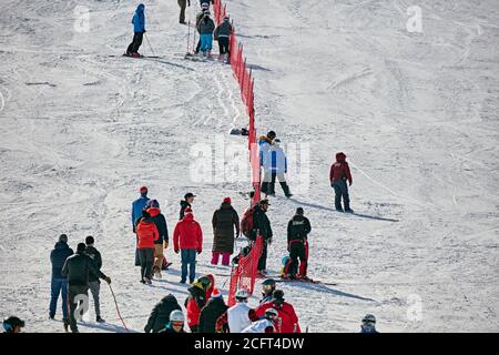 Craigleith Ski Club, Skirennen. Stockfoto