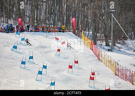 Craigleith Ski Club, Skirennen. Stockfoto