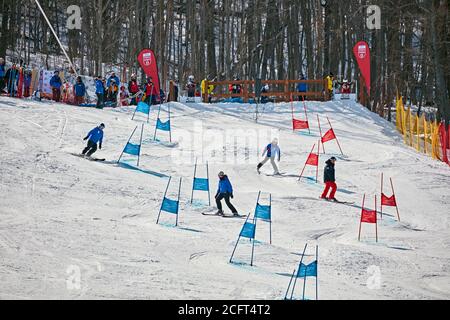 Craigleith Ski Club, Skirennen. Stockfoto