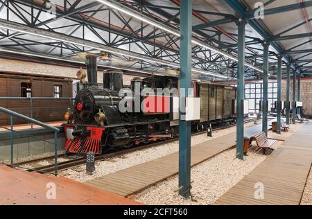 Alte restaurierte Dampflokomotive in Israel Stockfoto