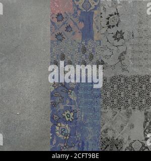europäisches Fliesendesign. Blaues Design Stockfoto
