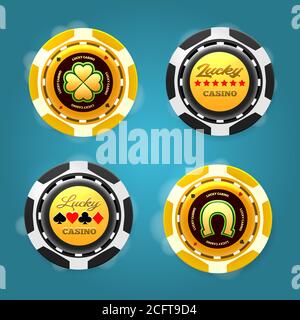 Glück Poker Chips Stock Vektor