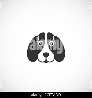 Negativer Raum Hund Vektor Zeichen Emblem oder Logo Vorlage. Cute Beagle Gesicht in Flat Style Konzept. Gut für Haustiere Pflegeprogramme, Geschäfte und Geschäfte. Stock Vektor