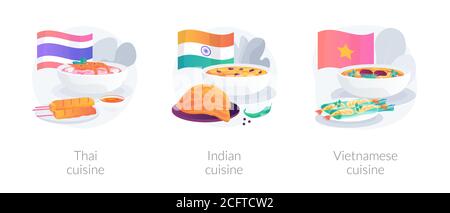 Orientalische Küche abstrakte Konzept Vektor Illustrationen. Stock Vektor