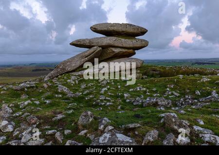 Die Duscheanlage Tor am Bodmin Moor Stockfoto