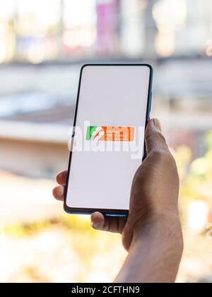 Assam, indien - September 6, 2020 : Bharat matrimony Logo auf Telefon Bildschirm Stock Bild. Stockfoto