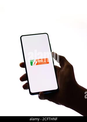 Assam, indien - September 6, 2020 : Bharat matrimony Logo auf Telefon Bildschirm Stock Bild. Stockfoto