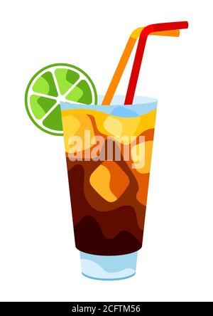 Long Island Cocktail Illustration. Stock Vektor