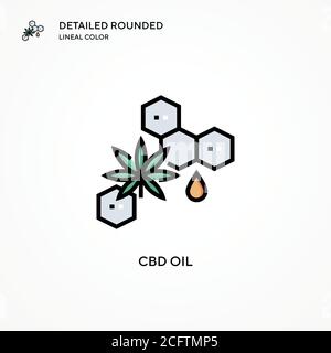 Symbol für CBD-Öl-Vektor. Moderne Vektorgrafik Konzepte. Einfach zu bearbeiten und anzupassen. Stock Vektor