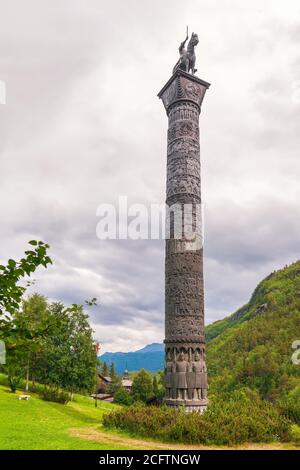 Saga Säule in Boverdalen. LOM-Gemeinde. Kreis Innlandet. Norwegen Stockfoto