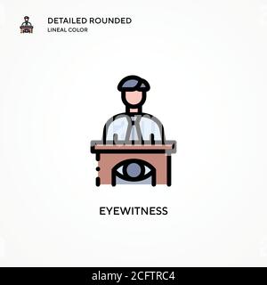 Vektor-Symbol für Augenzeugen. Moderne Vektorgrafik Konzepte. Einfach zu bearbeiten und anzupassen. Stock Vektor