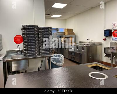 Orlando, FL/USA-8/28/20: Der Cafe Arbeitsbereich in einem Sam's Club in Orlando, Florida. Stockfoto