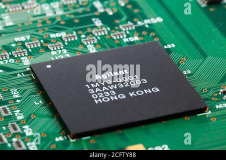 Integrierte Agilent Schaltung auf der Platine Stockfoto