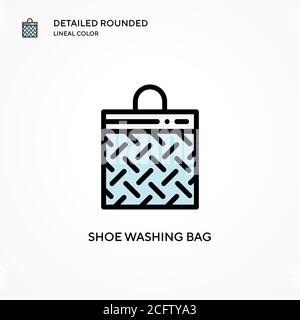 Vektorsymbol für Schuhwaschbeutel. Moderne Vektorgrafik Konzepte. Einfach zu bearbeiten und anzupassen. Stock Vektor