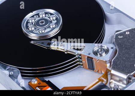 Interne Ansicht der Festplatte des Computers Stockfoto