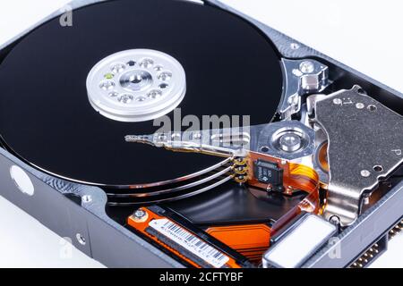 Interne Ansicht der Festplatte des Computers Stockfoto