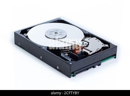 Interne Ansicht der Festplatte des Computers Stockfoto