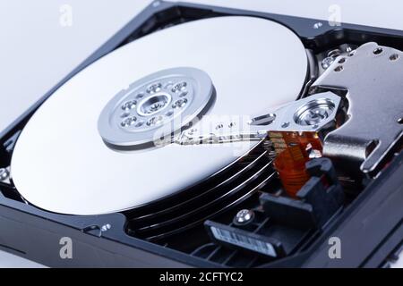 Interne Ansicht der Festplatte des Computers Stockfoto