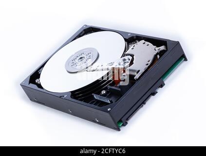 Interne Ansicht der Festplatte des Computers Stockfoto