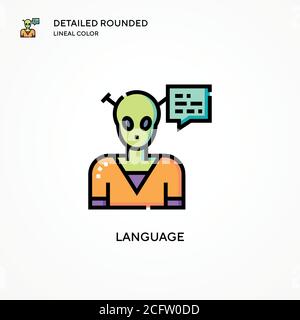 Sprachvektorsymbol. Moderne Vektorgrafik Konzepte. Einfach zu bearbeiten und anzupassen. Stock Vektor